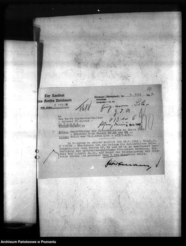 Obraz 20 z jednostki "Finanzstatistik (korespondencja)"