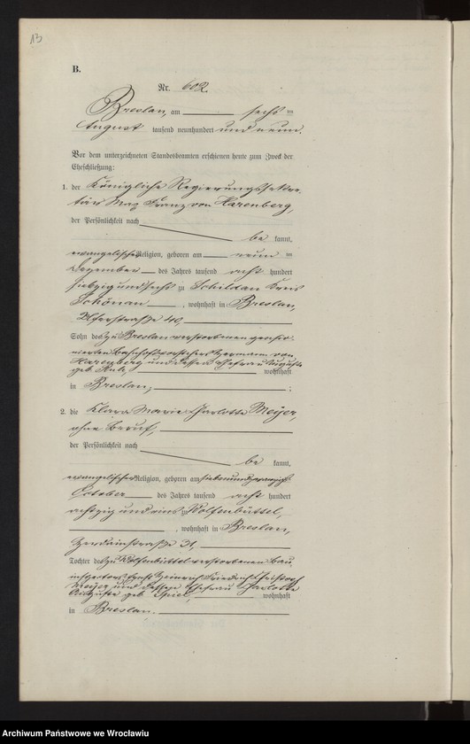image.from.unit.number "Heiraths-Haupt-Register Breslau II 1909 Band 4"
