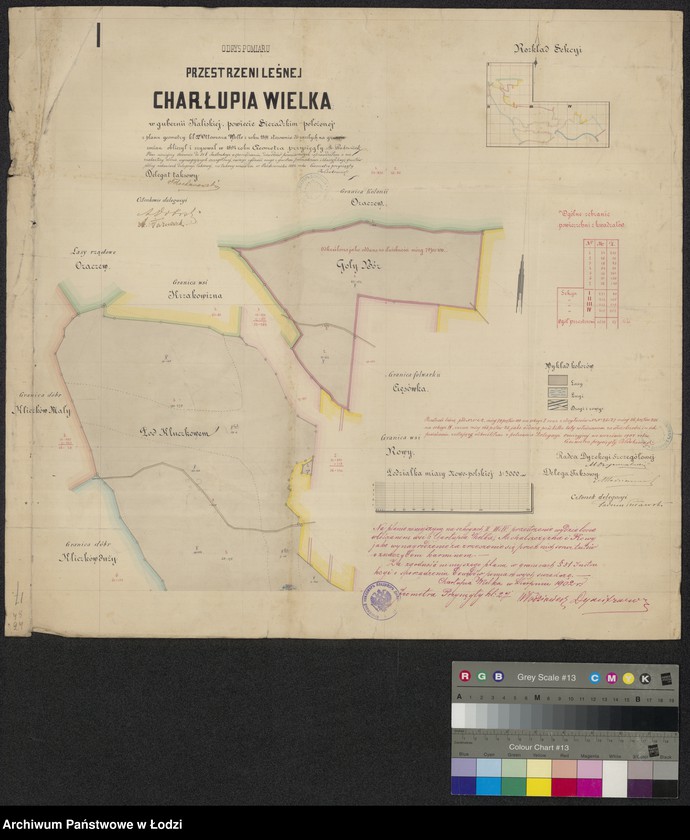 Obraz 1 z jednostki "Odrys pomiaru przestrzeni leśnej Charłupia Wielka ... w powiecie sieradzkim położonej"