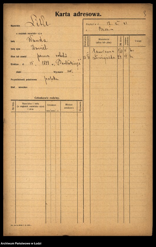 Obraz 5 z jednostki "[Spis ludności Łodzi] Like - Linke"