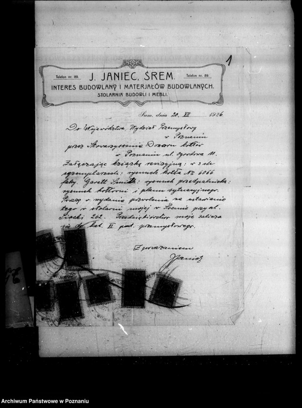 Obraz 5 z jednostki "Stolarnia i budownictwo J. Janietza nr woj. 2501"