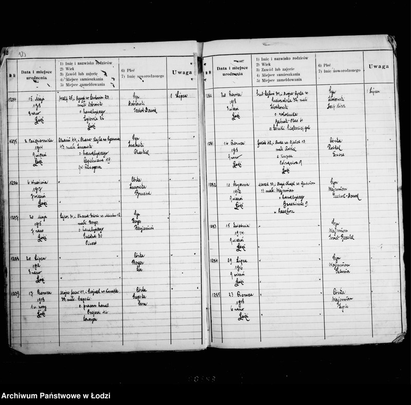 Obraz 11 z jednostki "[Ksiega urodzeń]"