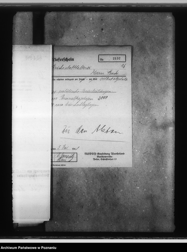 Obraz 20 z jednostki "Überprüfung und Erfassung der Angestelten. Polnische Angestellten des Reichsarchivs und im Referat der Statistik"