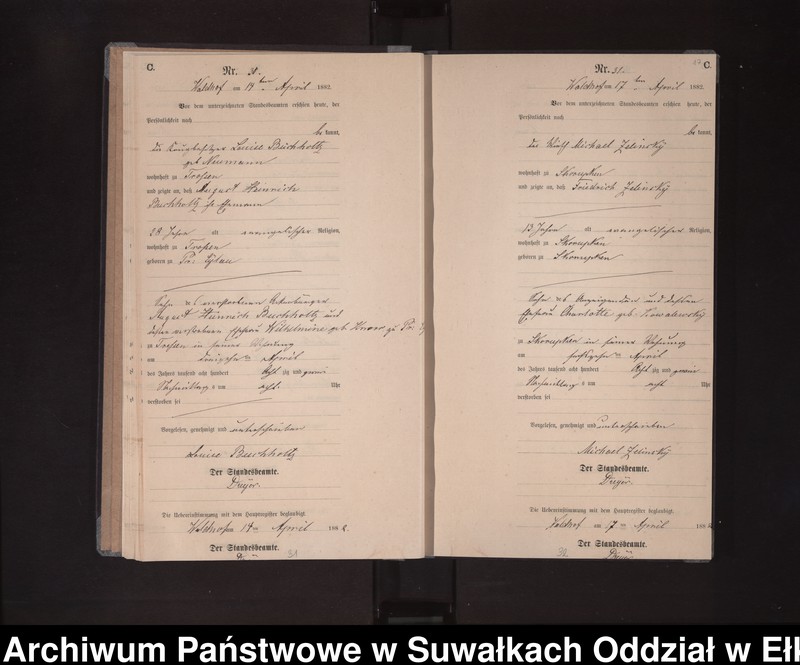 image.from.unit.number "Sterbe-Neben-Register des Königlich Preussischen Standes-Amtes Orlen Kreis Loetzen"