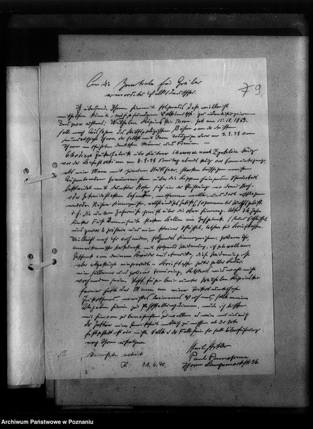 Obraz 13 z jednostki "Schriftwechsel mit Pansegrau (stróż cmentarny) - Thorn (Toruń)"