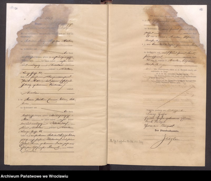 image.from.unit.number "Heiraths-Haupt-Register Breslau I 1911 Band 6"