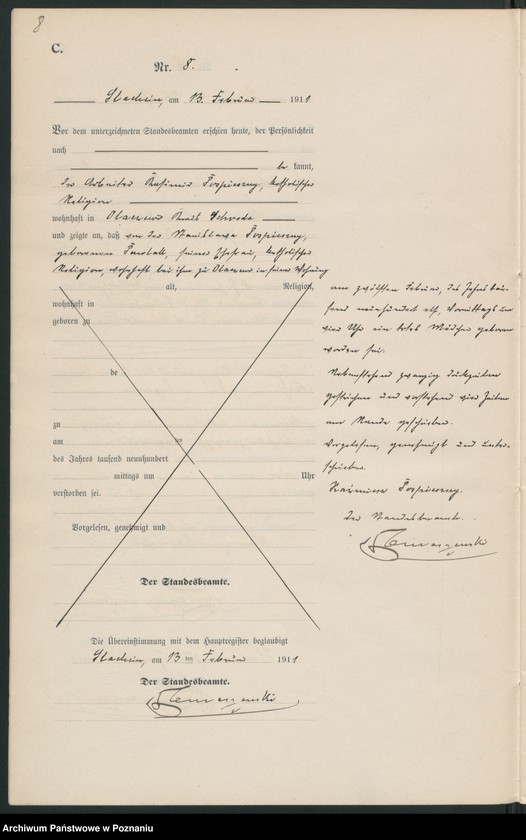 Obraz 11 z jednostki "Sterbe-Neben-Register"