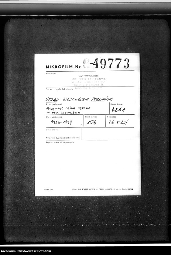 Obraz 2 z jednostki "Majętność /leśna/ Pępowo w powiecie gostyńskim"