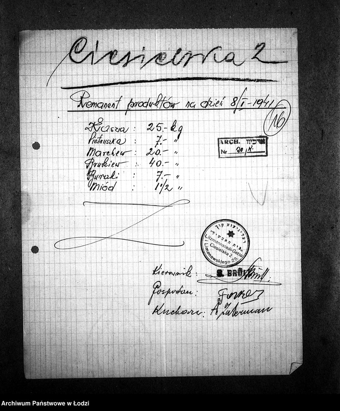 Obraz 19 z jednostki "[Kuchnie przy ul. Ciesielskiej 2, 9, 18. Działalność kuchni, personel, konsumenci, kontrole]"