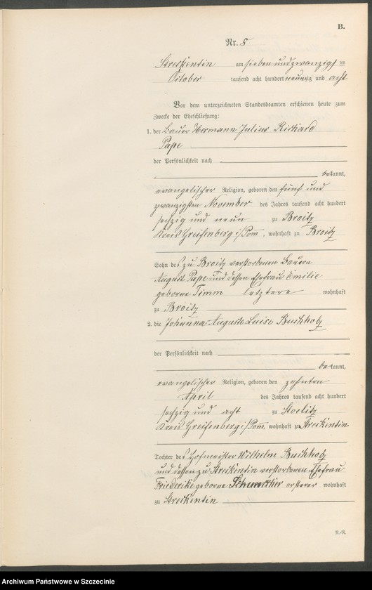 Obraz 18 z jednostki "Heiraths-Register (Neben-Register)"
