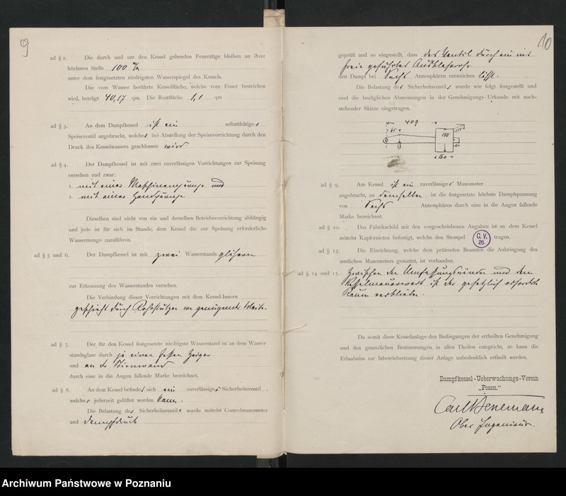 image.from.unit.number "Acta betreffen Konzessionierung eines feststehenden Dampfkessels zum Brennereibetrieb des Rittergutsbesitzers Iowanne in Lenartowitz"