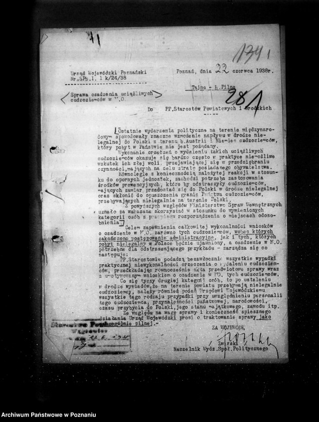 Obraz 5 z jednostki "/Odosobnienie osób uciążliwych= generalia, tajne/"