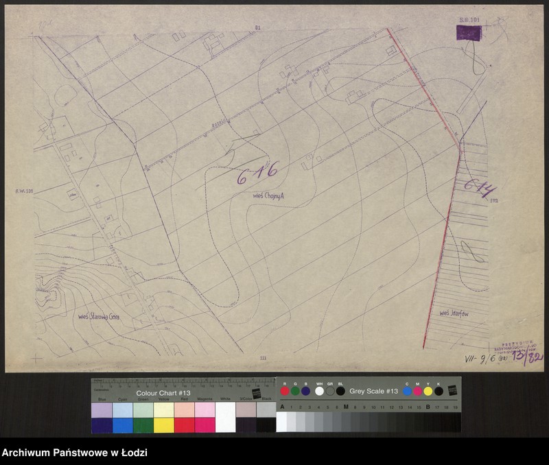 Obraz 1 z jednostki "Plan m. Łodzi 1:2000 z oznaczeniem podziału miasta na Obwody Komitetów Blokowych. Sekcja SO 101"