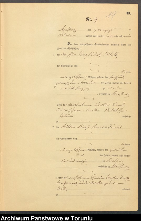 image.from.unit.number "Heiraths-Neben-Register Stadt Strasburg [ Brodnica- Miasto]für das Jahr 1879"