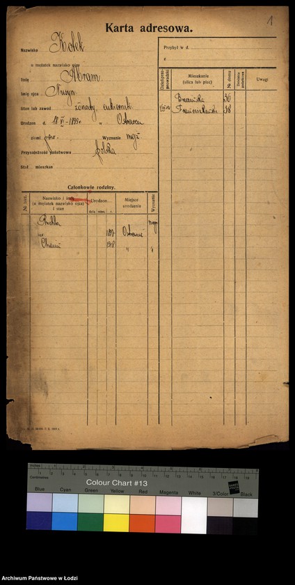 Obraz 3 z jednostki "[Spis ludności Łodzi] Kotek - Kowalczuk"