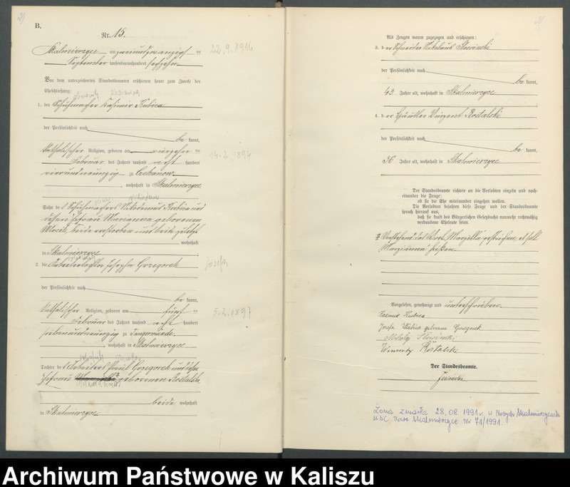 Obraz 19 z jednostki "[Księga małżeństw]"