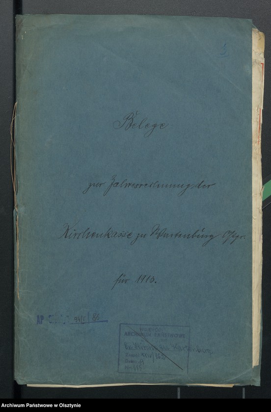 image.from.unit.number "Beläge zur Jahresrechnung der Kirchenkasse zu Wartenburg"