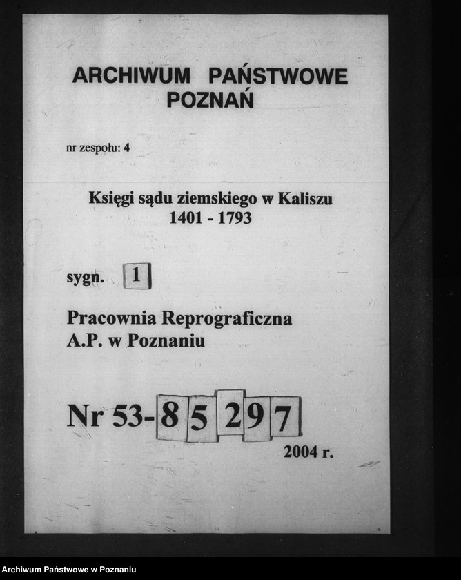 Obraz z zespołu "Księgi sądu ziemskiego w Kaliszu"
