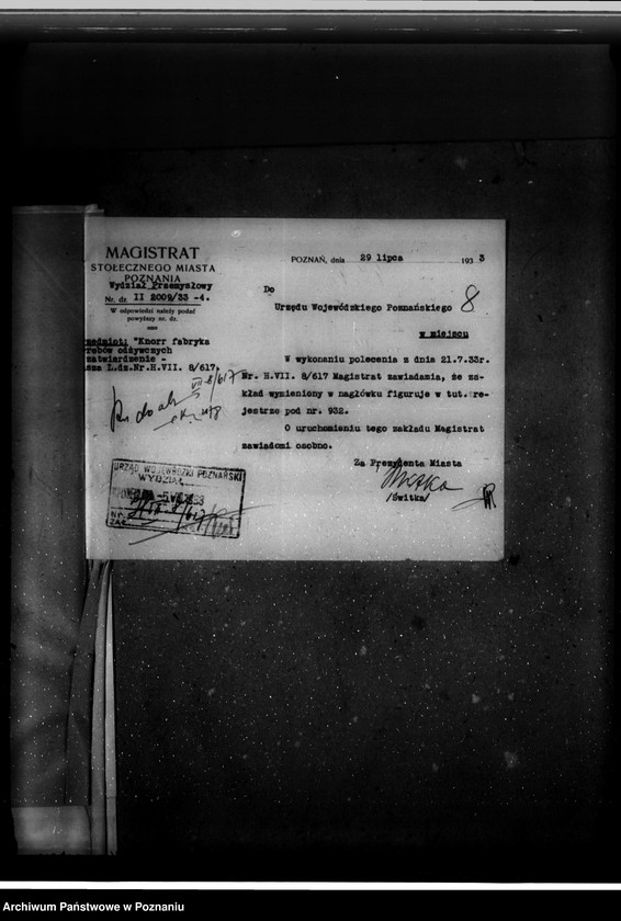 Obraz 12 z jednostki "Zatwierdzenie dodatkowe zakładu przemysłowego Firmy "Knorr" spółka z o. o. w Poznaniu"