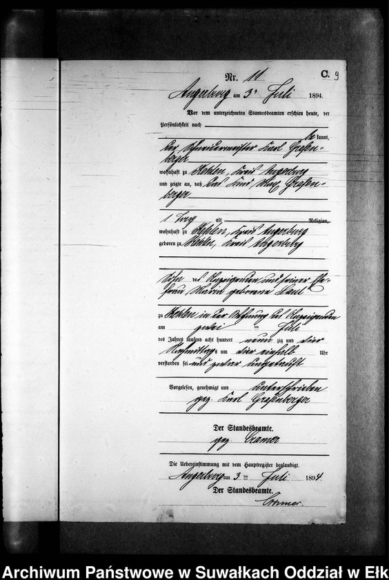 image.from.unit.number "Sterbe-Neben-Register des Preussischen Standes-Amtes Kehlen Kreis Angerburg"