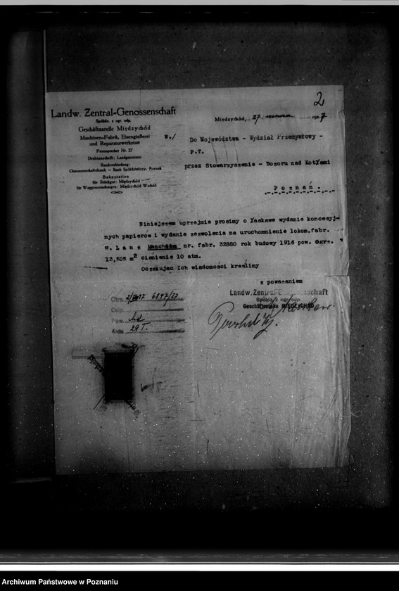 Obraz 6 z jednostki "Tartak R. Nitschego w Boruji Starej powiat wolsztyński nr woj. 6050 pop. własność Landwirtschaftliche Zentral-Genossenschaft Międzychód"