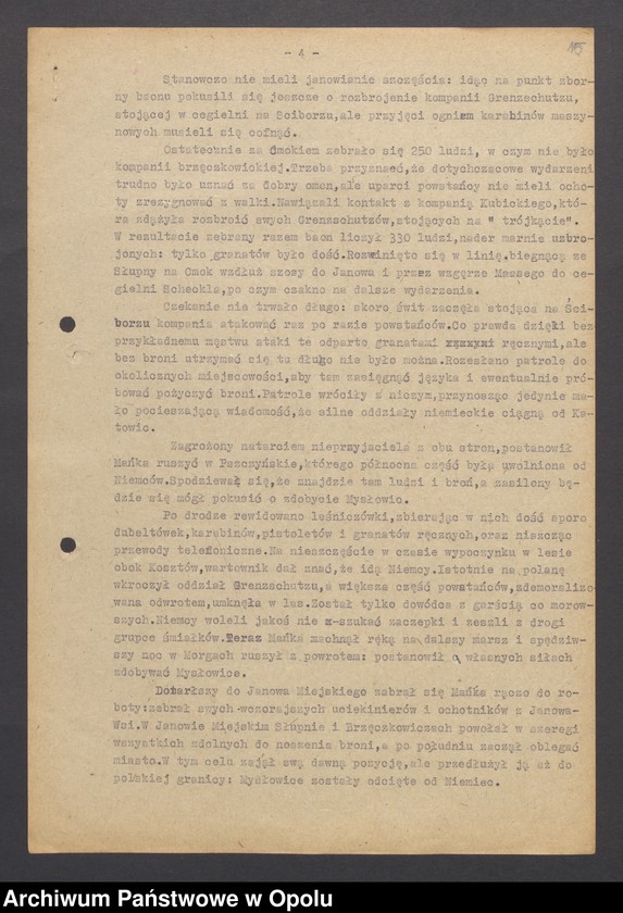 Obraz 17 z jednostki "[Wyglenda Jan "Geneza Pierwszego Powstania," "Boje Bytomskie", "Powstanie w obwodzie przemysłowym" oraz "Bój w pszczyńskich lasach"]"