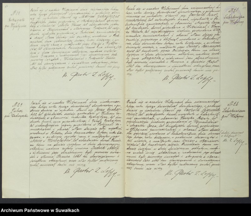 Obraz 8 z jednostki "Duplikat aktów urodzenia, ślubu i zejścia parafii Ewangelicko-Augsburskiej w Wiżajnach za rok 1920."