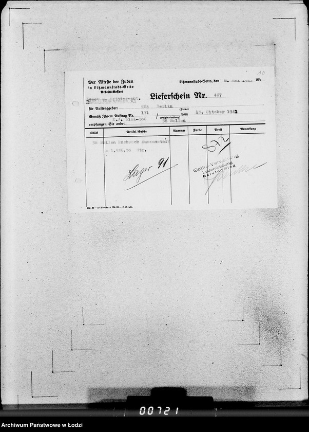 Obraz 14 z jednostki "306 Rucksack. Rücklieferung"