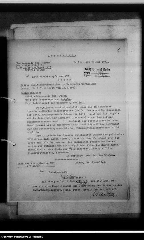 Obraz 5 z jednostki "Militärkirchenbücher"