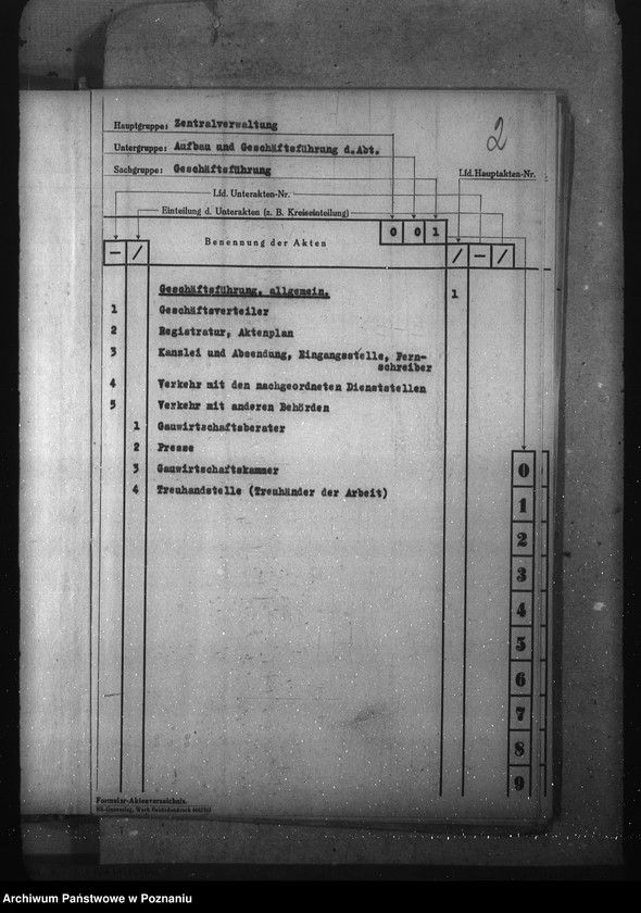 Obraz 6 z jednostki "Aktenplan der - Preisbildungsstelle"