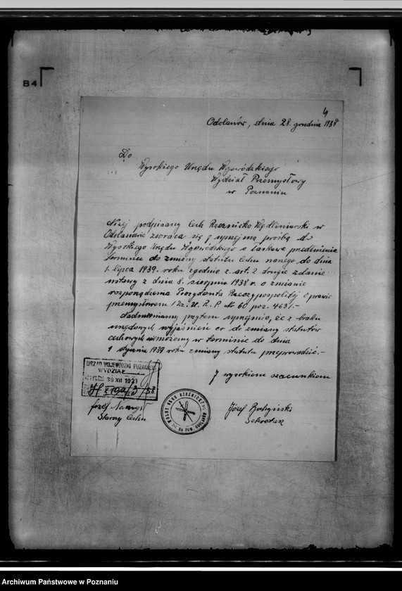 Obraz 8 z jednostki "/Cech rzeźnicko-wędliniarski w Gniewnie/ korespondencja w sprawie zmiany statutu"