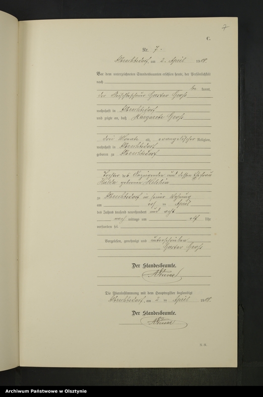 image.from.unit.number "Sterbe-Neben-Register Nr 1 - 22"