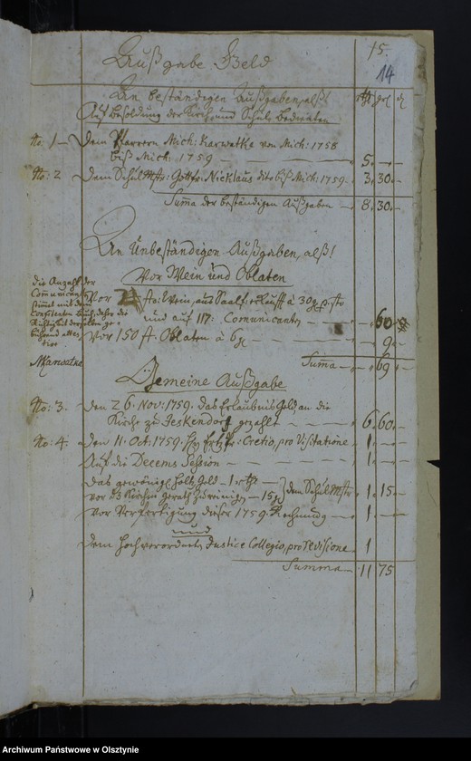 image.from.unit.number "Jahr-Rechnung der Hanswaldschen Kirchen aller Einnahme und Ausgabe wie auch Bau-Rechnung"