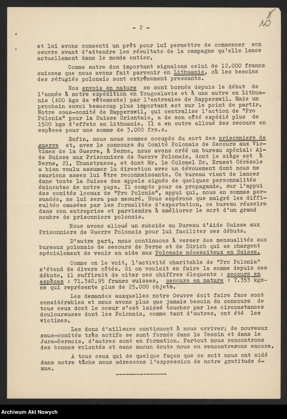 image.from.unit.number "Pro Polonia. Oeuvre suisse de secours aux Polonia victimes de la guerra; Załączniki: 1) Biuletyny Nr Nr 1,2,3; 2) Apel; 3) Raport dotyczący dzieci uciekinierów polskich; 4) kopia listu J. Dębickiego do "Pro Polonia"; L.3"