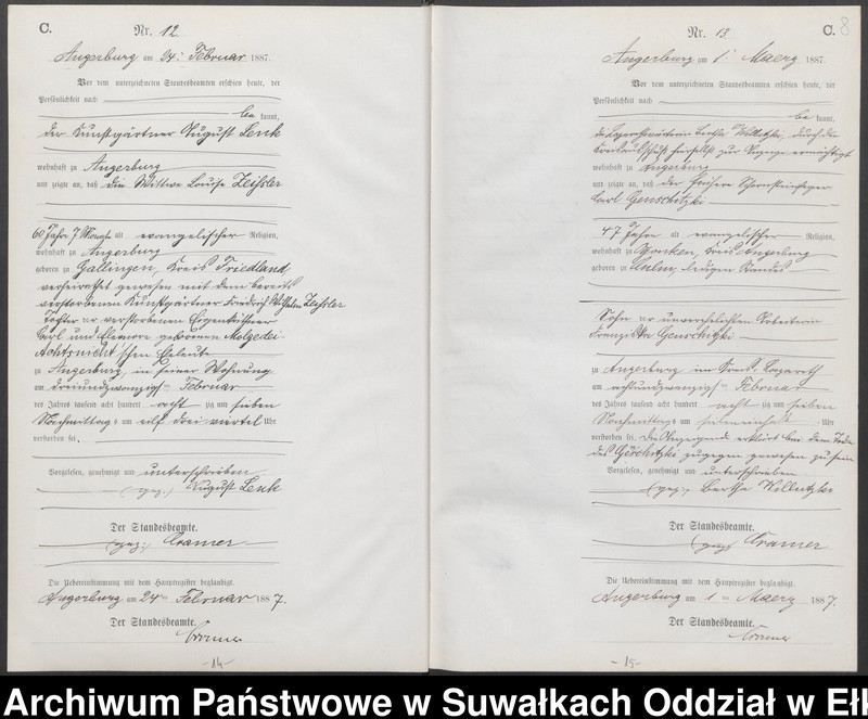 image.from.unit.number "Sterbe-Neben-Register des Preussischen Standes-Amtes der Stadt Angerburg Kreis Angerburg"