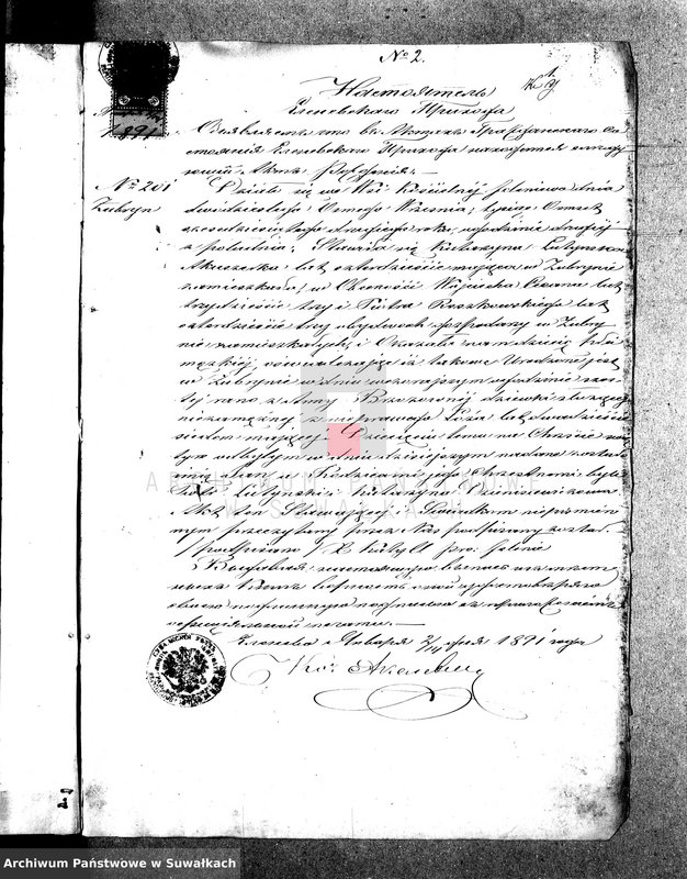image.from.unit.number "Anneksa prinadležavšije knigam brakosočetania Vigerskago Rimsko-Katoličeskago Prichoda za 1891 god."