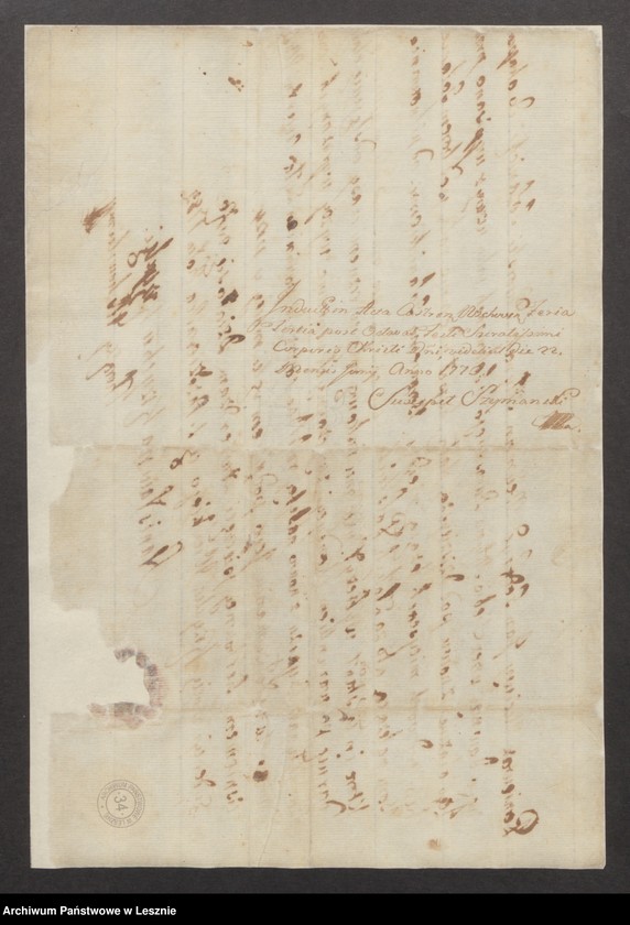 Obraz z jednostki "Świadectwo zakupu roli pod borem gołanickim"