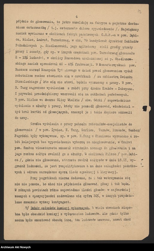 image.from.unit.number "Stronnictwo Ludowe, władze naczelne i okręgowe w Krakowie. Rezolucje, biuletyn strajkowy, materiał, wycinek prasowy"