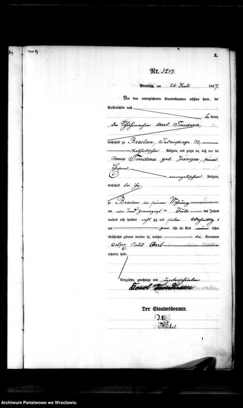 image.from.unit.number "Geburts-Haupt-Register Breslau II 1887 Band 9"