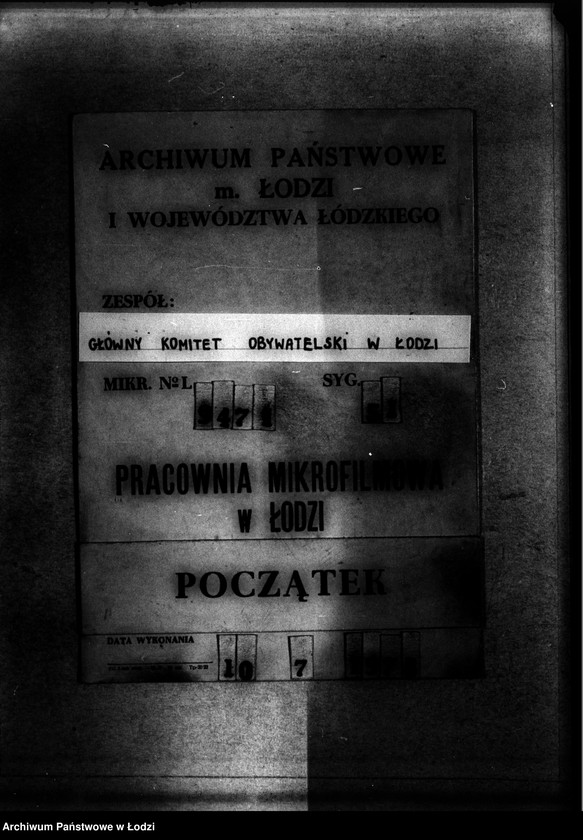 Obraz 1 z jednostki "Korespondencja Głównego Komitetu Obywatelskiego z Komitetem Kontroli"
