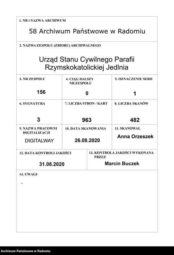 Obraz 1 z jednostki "[Duplikat urodzeń, małżeństw i zgonów]"