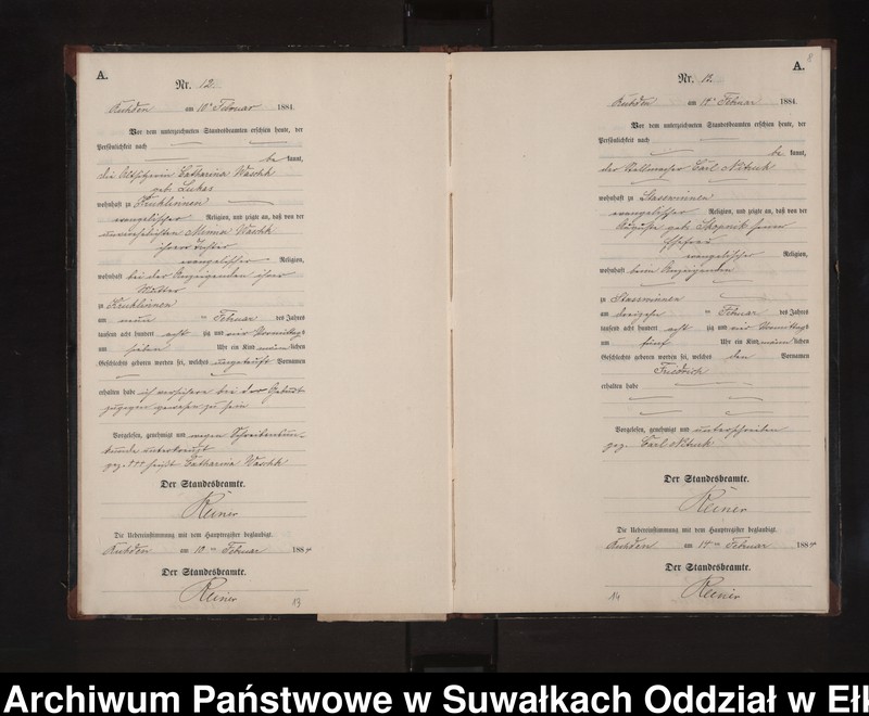 image.from.unit.number "Geburts-Neben-Register des Preussischen Standes-Amtes Stasswinnen Kreis Loetzen"