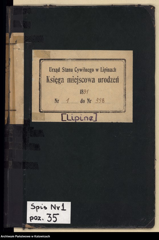 image.from.unit.number "Księga urodzeń T.1 nr 1-398"