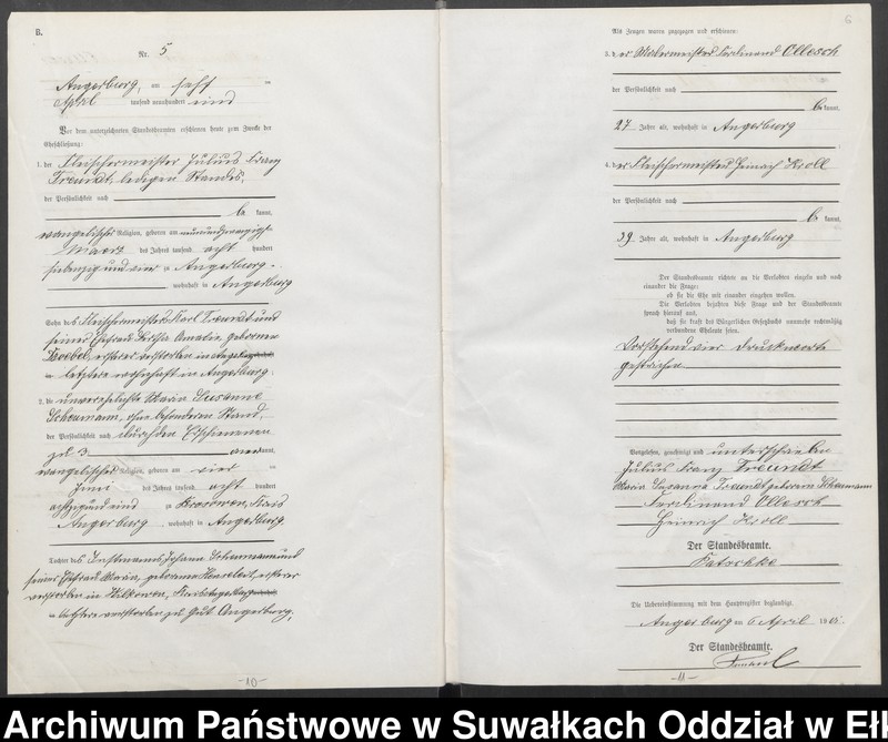 image.from.unit.number "Heiraths-Neben-Register des Preussischen Standes-Amtes Angerburg Kreis Angerburg"