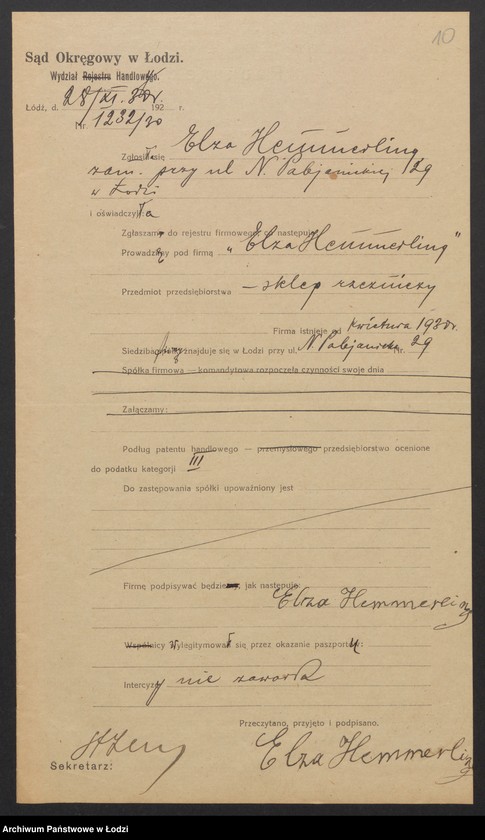 Obraz 12 z jednostki "Elza Hemmerling – sklep rzeźniczy"