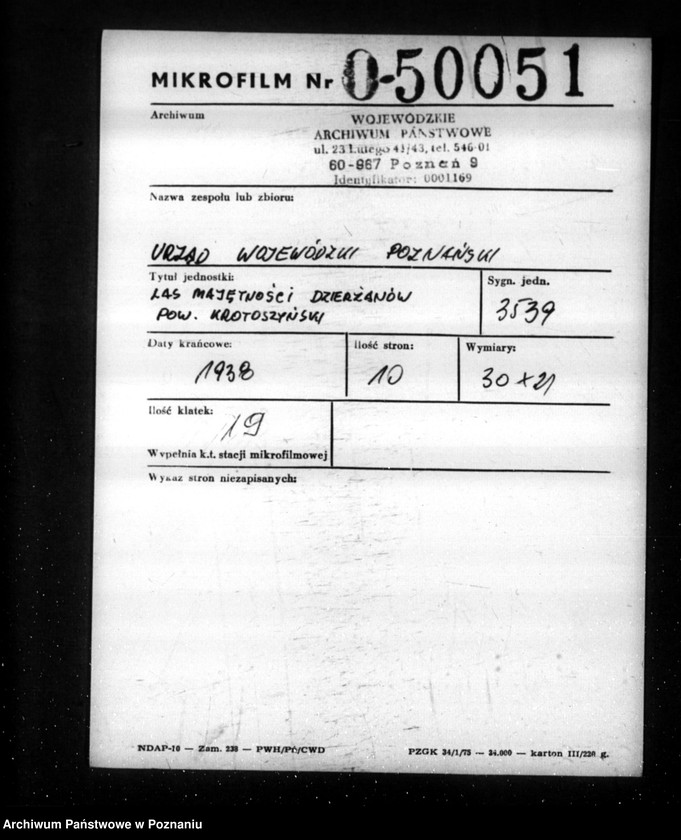 Obraz 2 z jednostki "Las majętności Dzierzanów powiat krotoszyński"