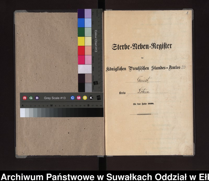 image.from.unit.number "Sterbe-Neben-Register des Königlichen Preussischen Standes-Amtes Gneist Kreis Lötzen"