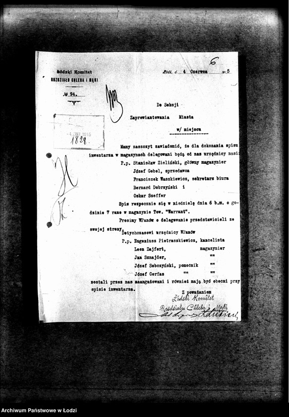 Obraz 13 z jednostki "Korespondencja Sekcji Zaprowiantowania Miasta"