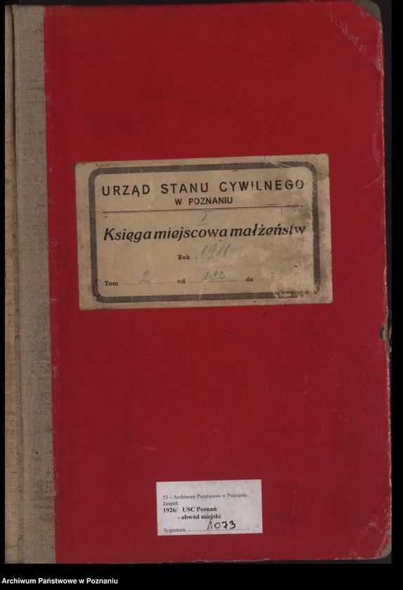 Obraz 1 z jednostki "Księga miejscowa małżeństw tom II [Rejestr główny małżeństw]"