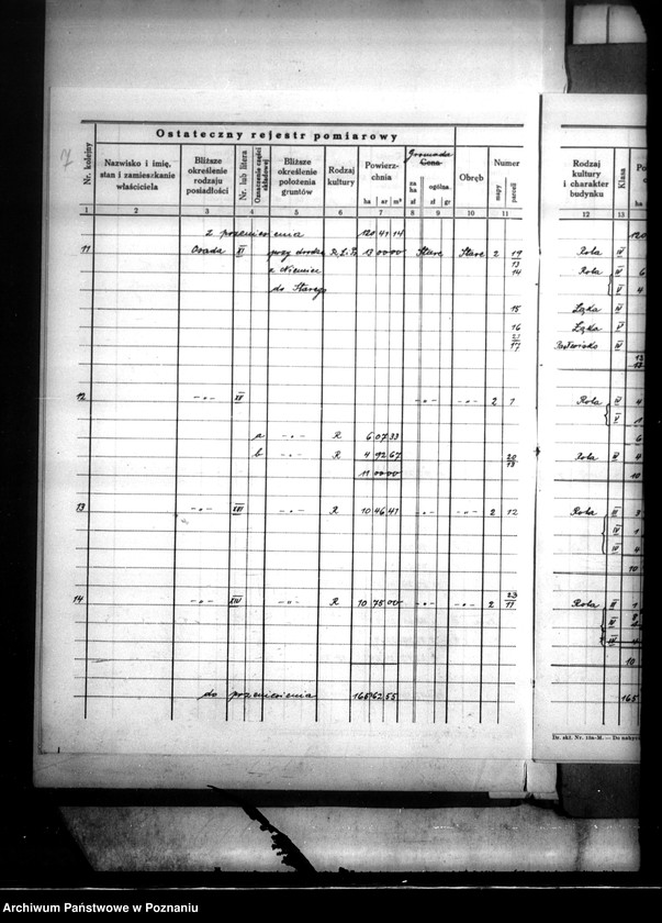 Obraz 12 z jednostki "Ostateczny rejestr pomiarowy majątku Stare powiatu wyrzyskiego"
